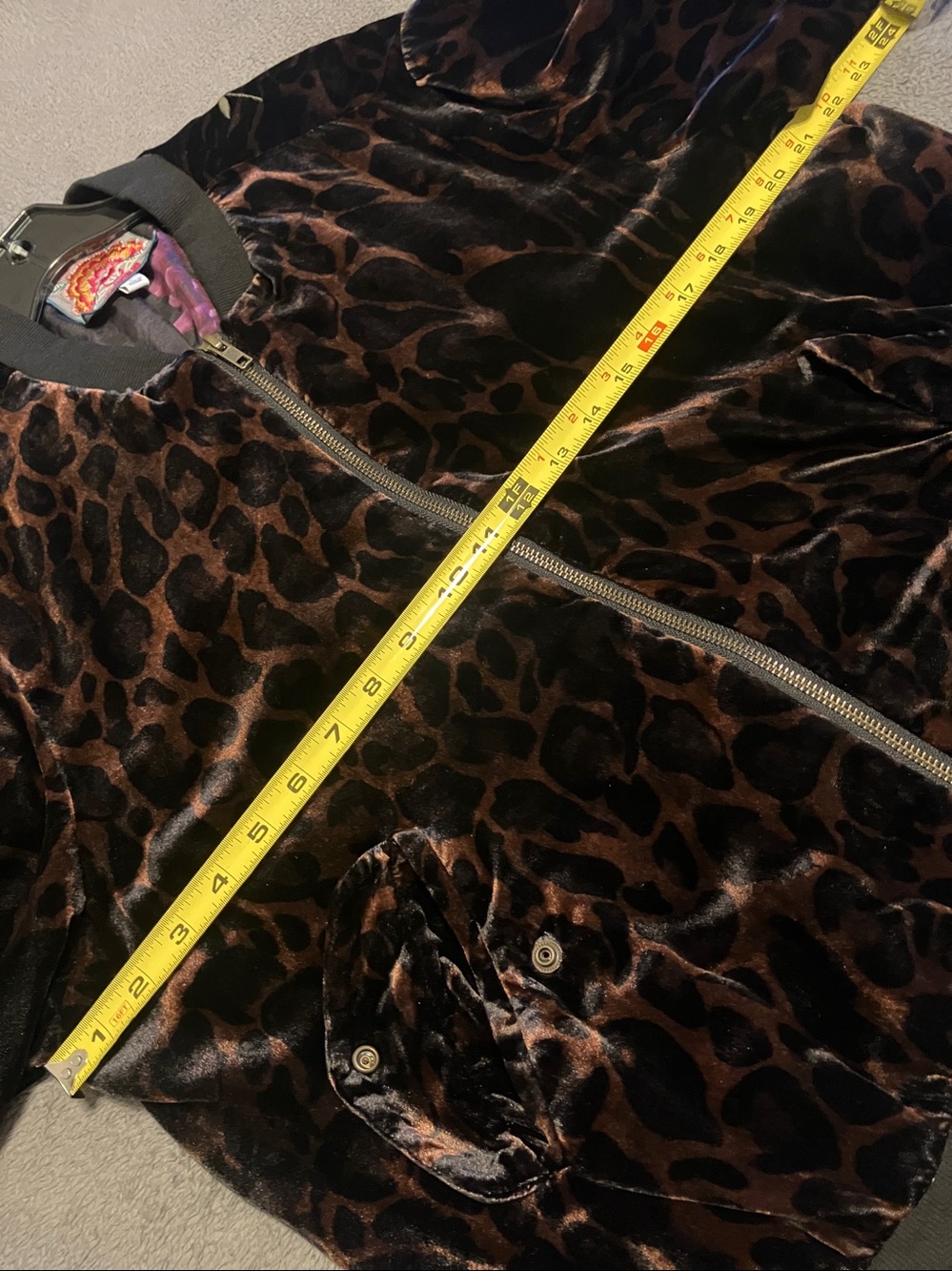 Johnny Was Leopard Velvet Bomber Jacket - Brown/Black - Picture 8 of 10